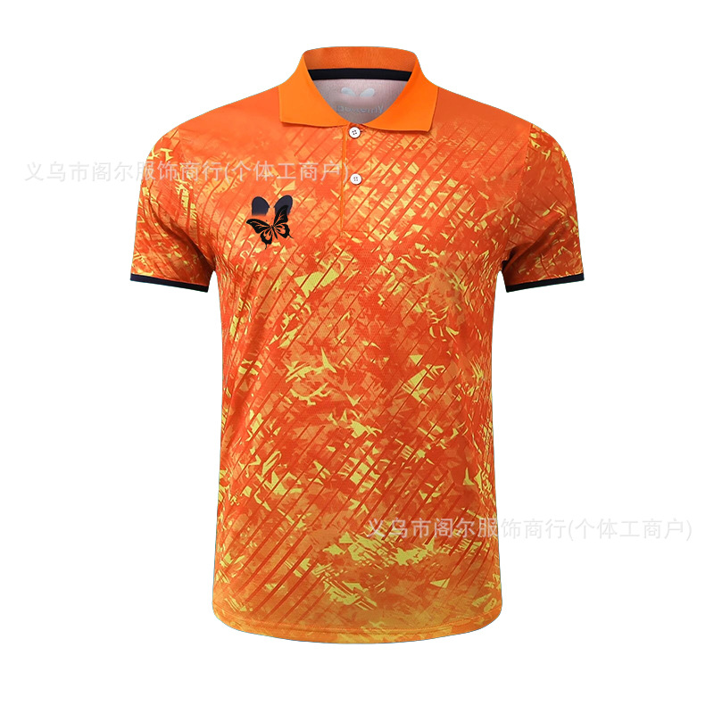 Summer Table Tennis Uniforms for Men and Women, Short-Sleeved Kidsren's Competition Training Sports Tops, Quick-Drying Running Team Uniforms with Printing
