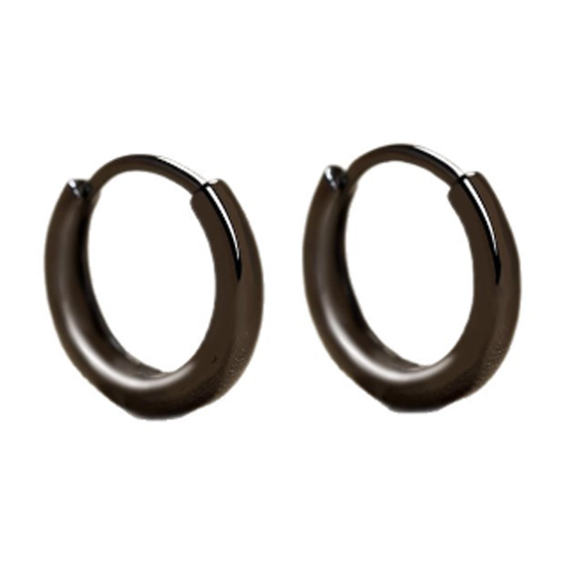 Black Transparent Resin Ear Piercing Earrings for Men and Women, Hypoallergenic Hoop Earrings, Korean Style Student Versatile Earrings