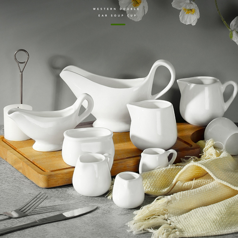 Керамическая ложка для молока, молочный горшок, западная еда, стейк, соус черного перца, ведерко для сока, кухонная посуда, кубик сахара для кофе, чашка для молока, столовые приборы