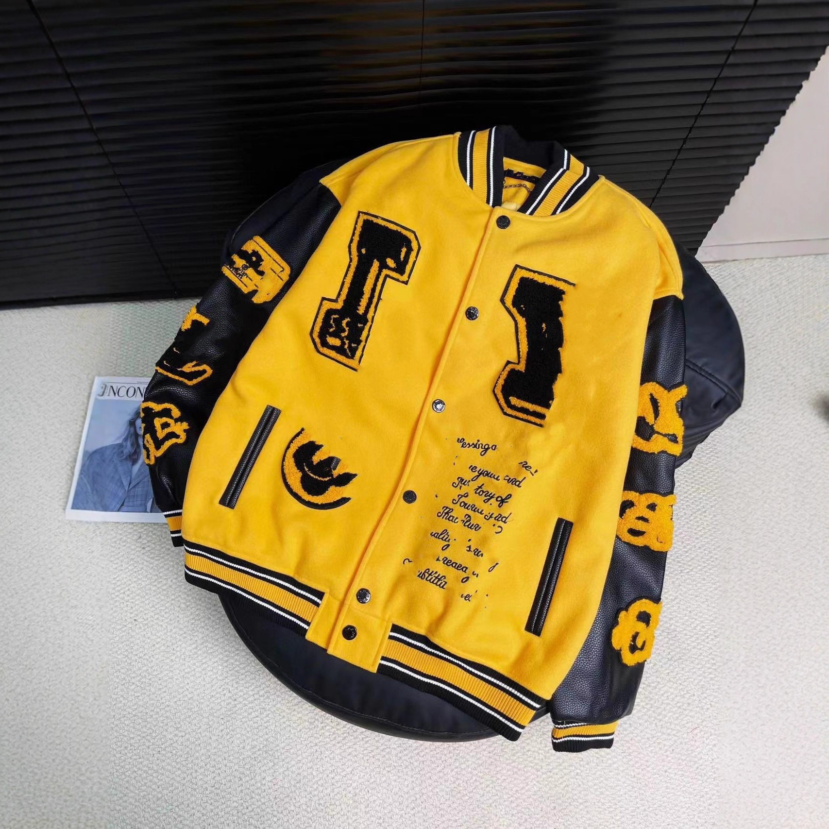 High Version Lujia 2025 New Letter Towel Embroidered Ten Thousand Stitches Embroidered Baseball Jacket Jacket for Men and Women