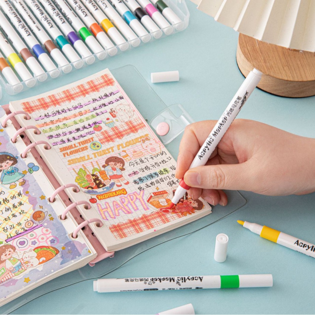 Boxed water-based acrylic marker children's suit art graffiti pen opaque waterproof large capacity student painting