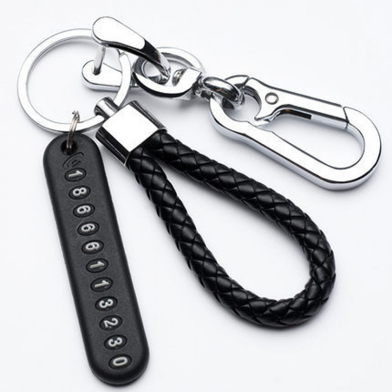 Mobile phone number plate woven rope car key anti-lost phone DIY pendant men and women 8 key chain key chain