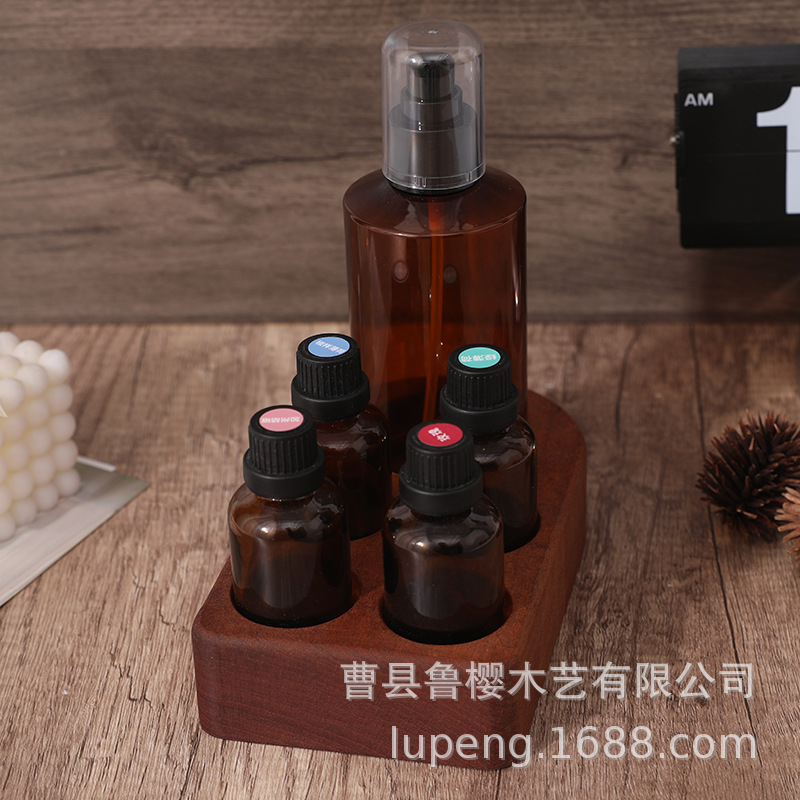 Spot Solid Wood Essential Oil Storage Rack Simple Desktop Organizer Wooden Storage Box Doterra Display Box Hot Sale