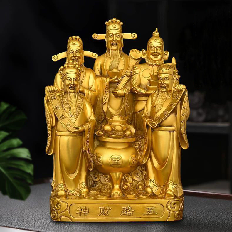 Five-Way God of Wealth Buddha Statue to Attract Wealth and Treasure, Bar Counter, Entrance Hall, Corridor Decoration, Housewarming and Opening Gifts