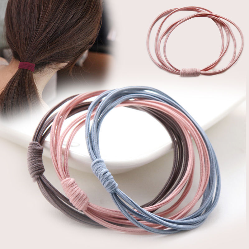 Korean Style Simple Four-in-One Hair Ring Small Fresh Style Hair Rope Mori Girl's Style Girl's Internet Celebrity Hair Rope Hair Strap Headwear