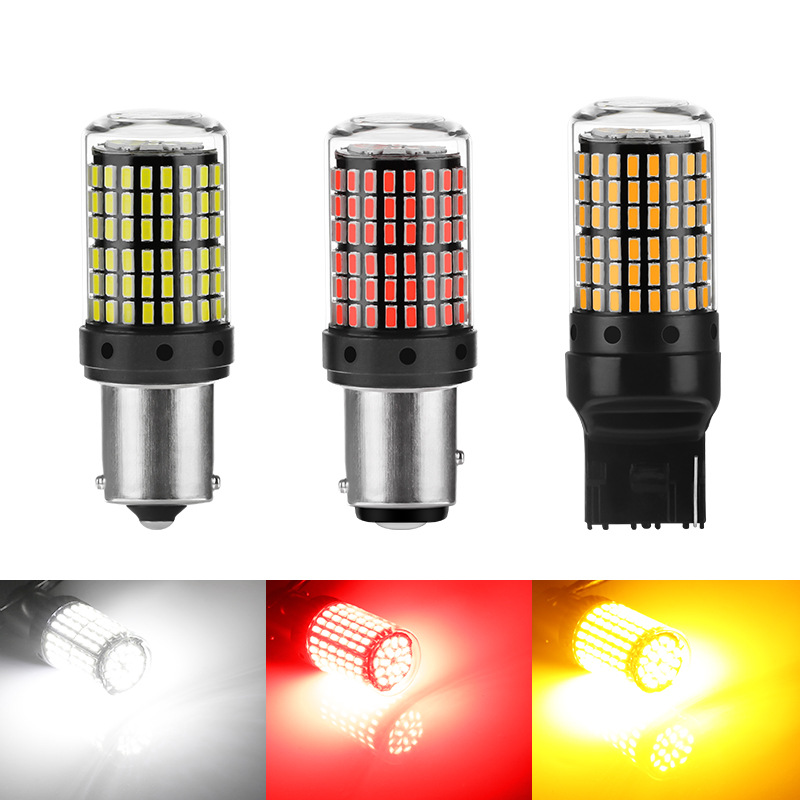 Car Led Turn Signal Brake Light 1156 144Smd 3014 High Brightness Reversing Light Decoding Constant Current Anti-Stroboscopic