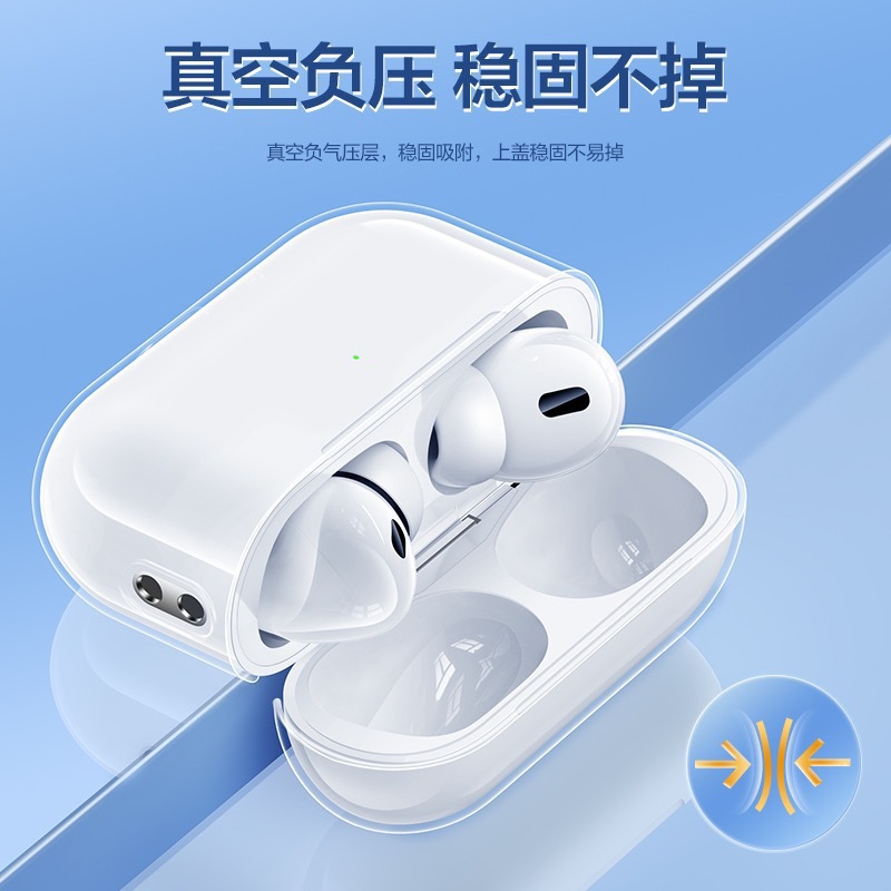 Suitable for Apple Headphones AirPods Pro2 Protective Case Pro3 Transparent Fifth Generation Soft Shell Airpods4 Protective Case