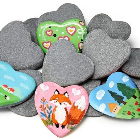 Painting Stones, Heart-Shaped Stones, Heart-Shaped Ornaments, Marble Heart-Shaped Stress Relief Stones, Lucky Stones, Nail Art Decorations
