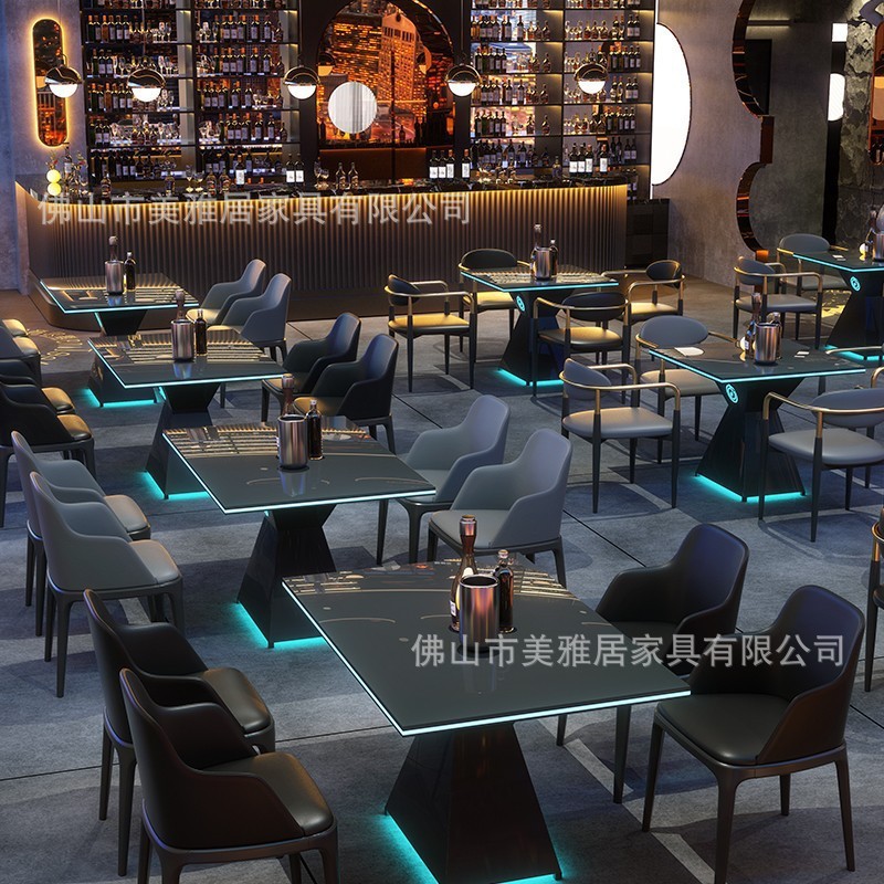 Ktv Bar Tables and Chairs, Lounge Bar Furniture, Sofas, Music Restaurant Tables and Chairs, Nightclub Glowing Coffee Table and Chair Set