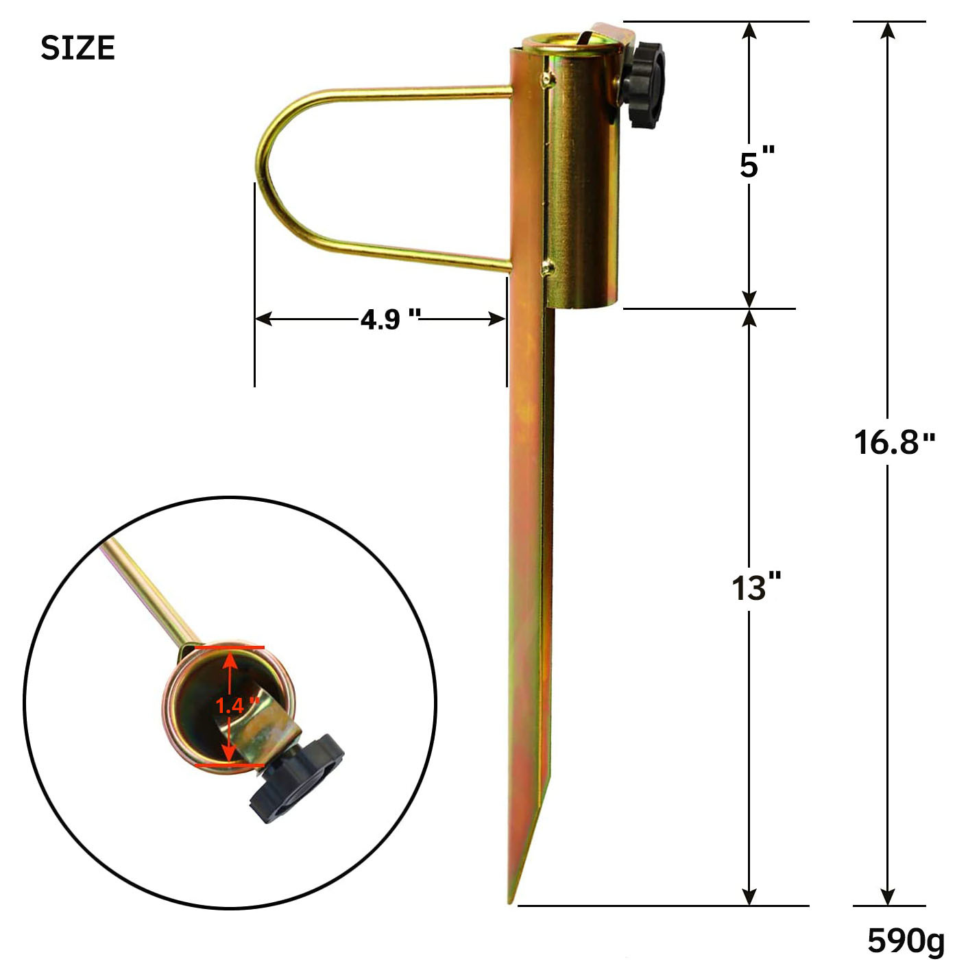 Большое основание для пляжного зонта, рекламный зонт, большой грунтовой кол, основание из травы