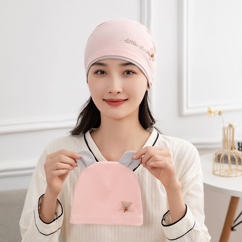 Factory Wholesale Moon Hat Baby Hat Printed Parent-child Hat Cotton Breathable Postpartum Moon Hat