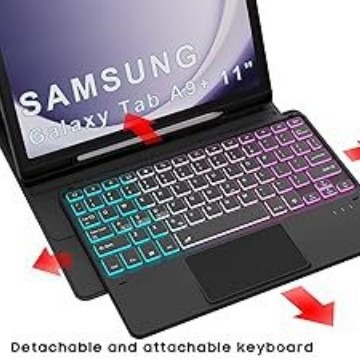 Touch Bluetooth Keyboard Suitable for Samsung Galaxy A9Plus 11inch Tablet Protective Case Black Touchpad