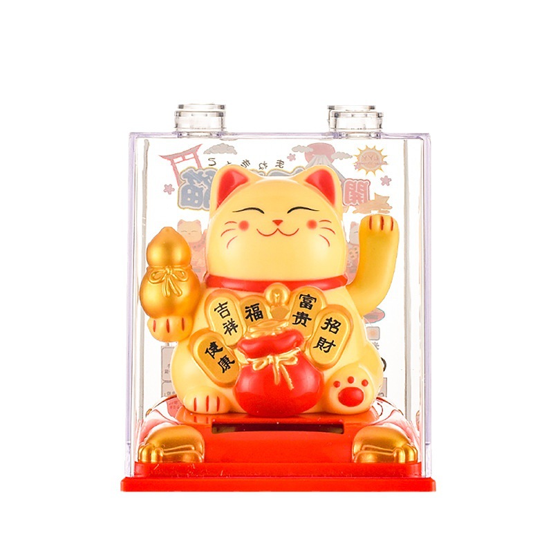 Waving Hand Lucky Cat Car Decoration Ornaments Automatic Waving Hand Home Desktop Cashier Ornaments Opening Creative Gifts