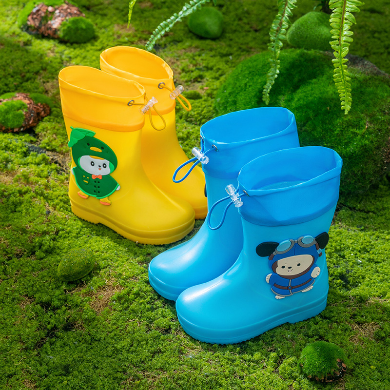 Children's Rain Boots New Cartoon Cute Boy Baby Rain Boots Girl Student Kids Toddler Water Shoes Waterproof Rubber Shoes