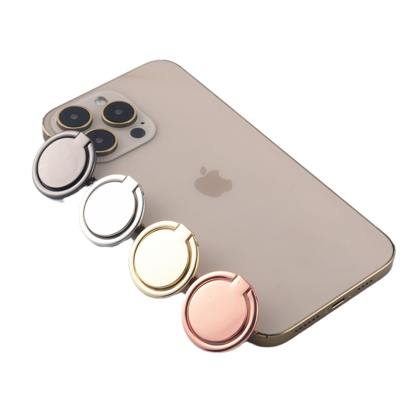 Round metal ring bracket 360 ° rotating support buckle mobile phone ring folding back sticker fixed logo factory direct supply