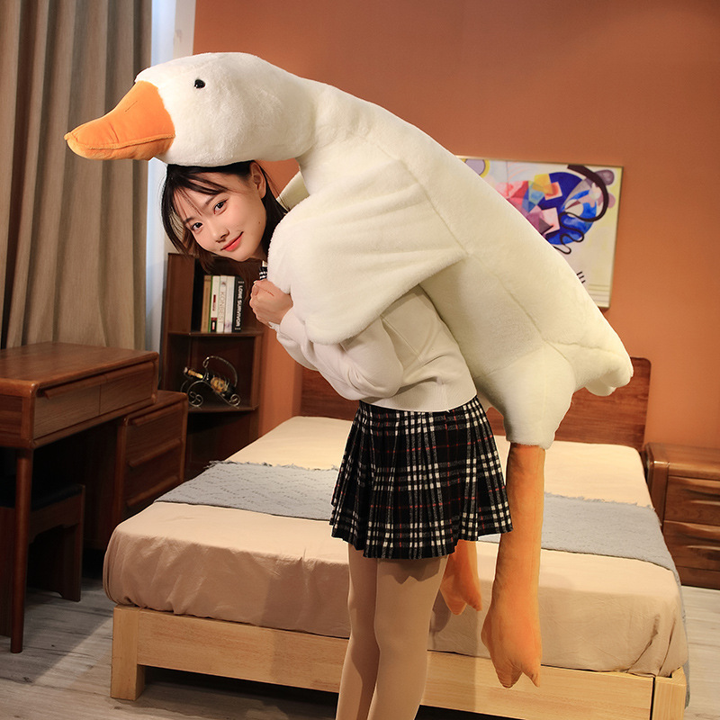 Factory Direct Sales Big Goose Wholesale Doll Doll Pillow Plush Toy Doll Sleeping on the Bed Big White Goose