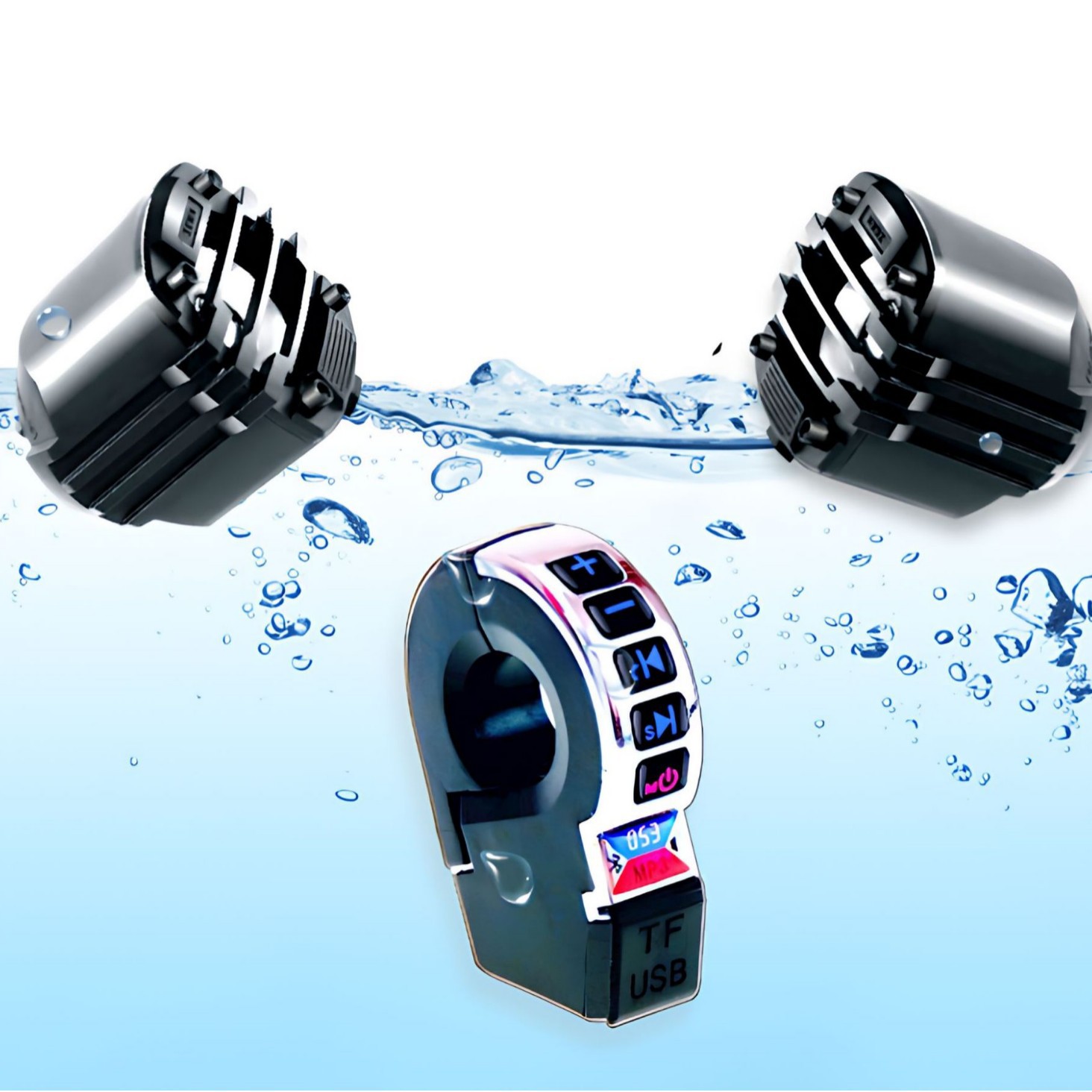 Мотоциклетный Bluetooth аудио 12-80V электрический транспортное средство с переключателем на руле Mp3Fm динамик сабвуфер