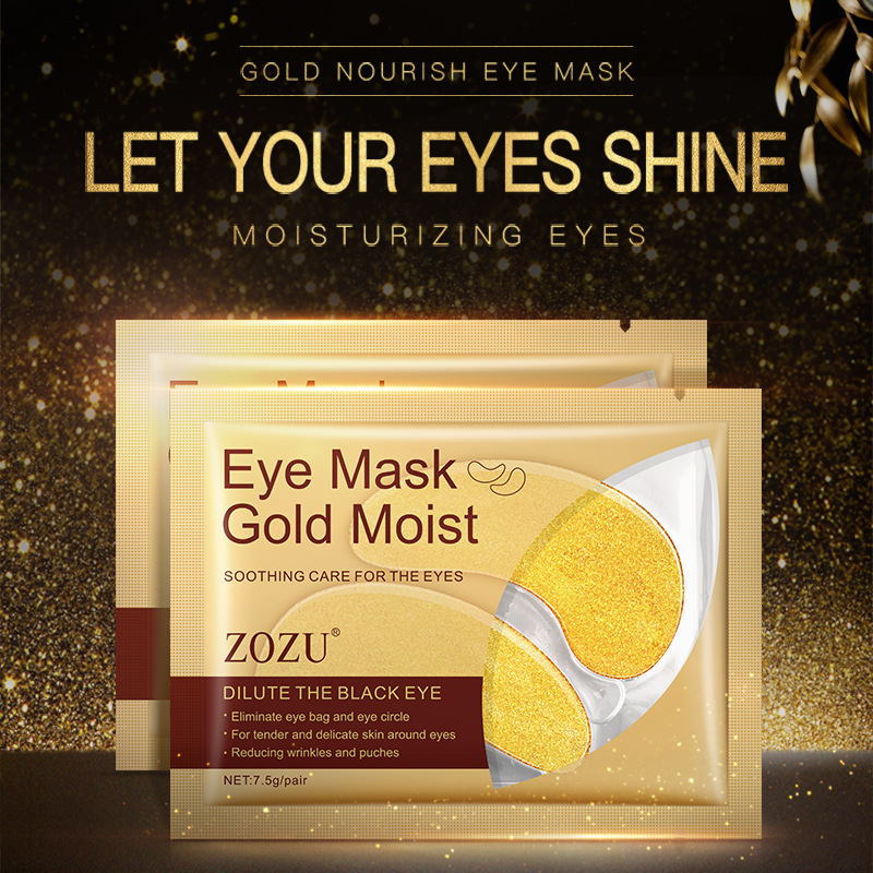Full English Zozu Gold Eye Mask Sheet Eye Mask Moisturizing Eye Mask Patch Cross-Border Export Wholesale