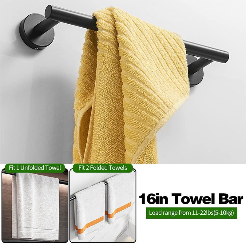 Cross-border Stainless Steel Towel Rack suit Wall-mounted Tissue Rack Shaver Hook Towel Ring Clothes Hook Towel Bar
