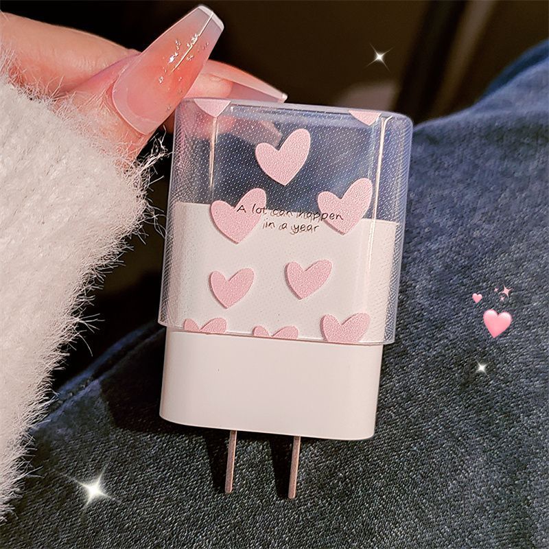 Pink Love Apple Suitable for 20W Watt Charging Head Protective Case Simple iPhone Charging Cable Anti-Breaking