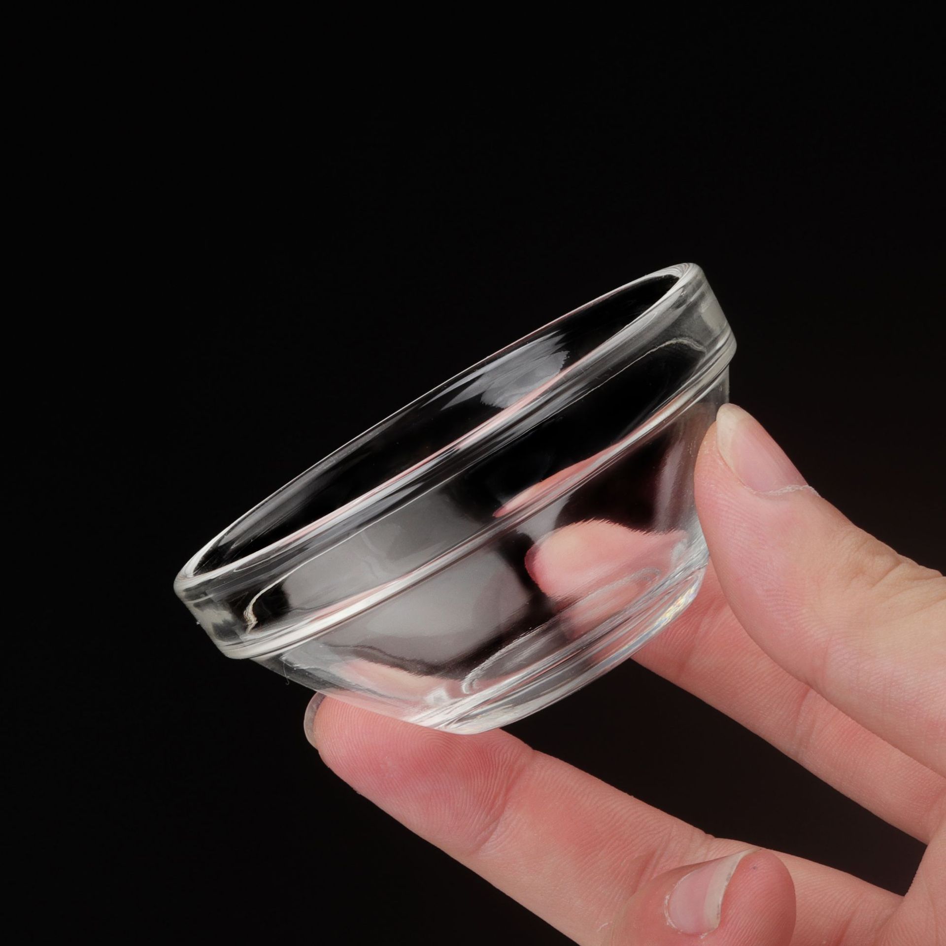 Bowl Cake Glass Bowl Wholesale Restaurant Household Jelly Pudding Horseshoe Cake Grinding Bowl Beauty Salon Transparent Oil Bowl