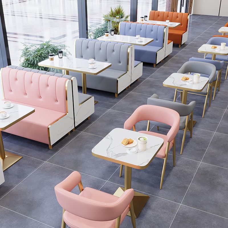 Internet Celebrity Milk Tea Shop Table and Chair Combination Dessert Snack Burger Hot Pot Restaurant Restaurant Booth Sofa Commercial Catering Furniture