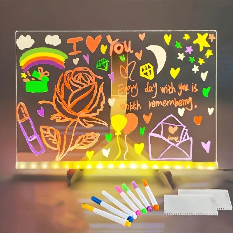 Children's Luminous Drawing Board DIY Educational Handwriting Board Kidsren's Eye Protection Drawing Board Light Erasable Luminous Graffiti Drawing Board
