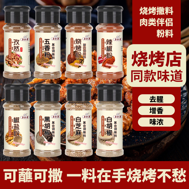 Cumin Powder Barbecue Seasoning Chili Powder White Pepper Five-Spice Powder Barbecue Powder Pepper Salt Powder Barbecue Seasoning Package Wholesale