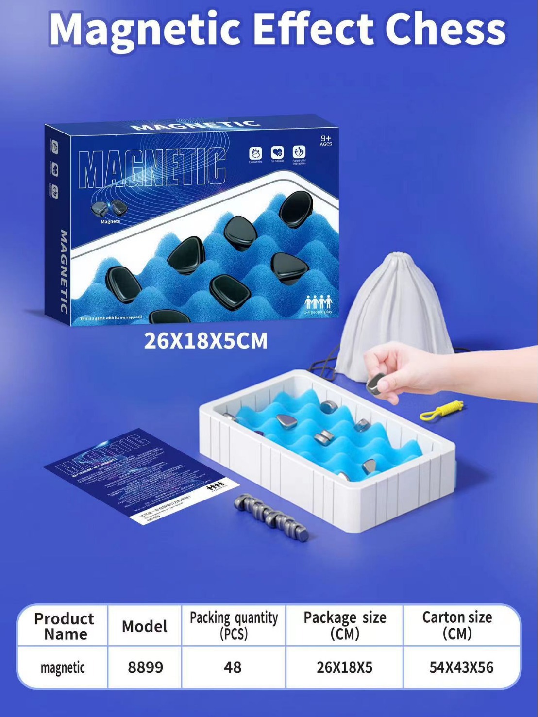 Cross-border magnetic effect on war chess stepping on thunder magnet induction puzzle decompression desktop games chess board games children's toys