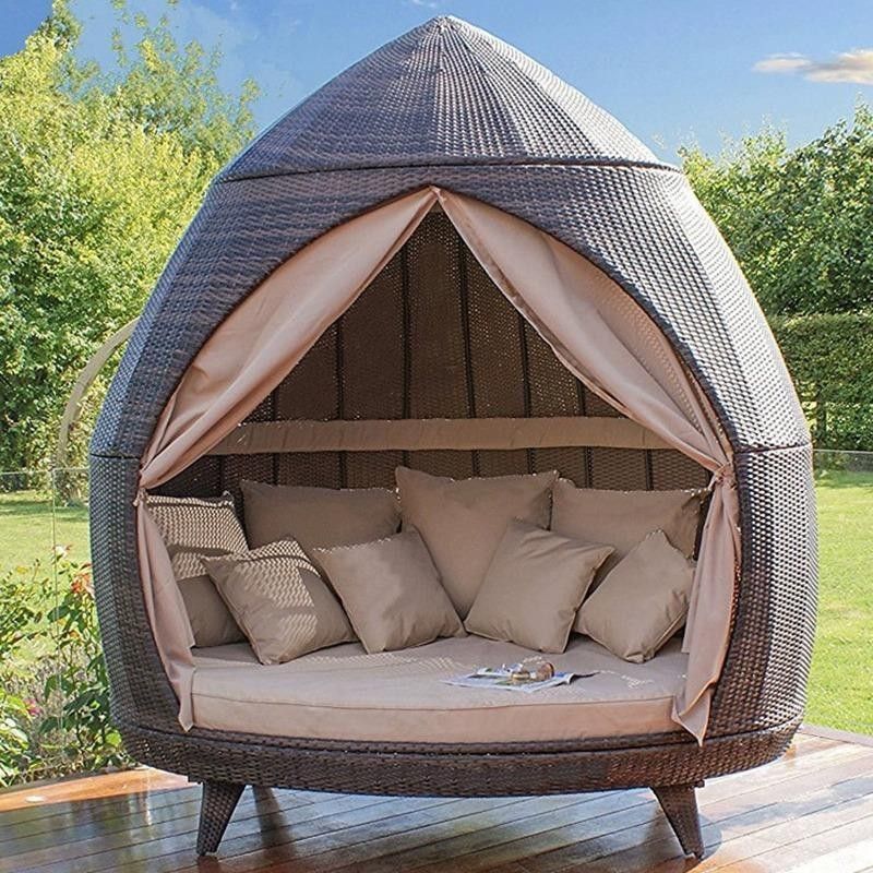 Outdoor Bed, Birdcage Bed, Rattan Sofa Bed, Rattan Hotel Vacation Beach Bed, Hammock Bed, B&B Large Bed