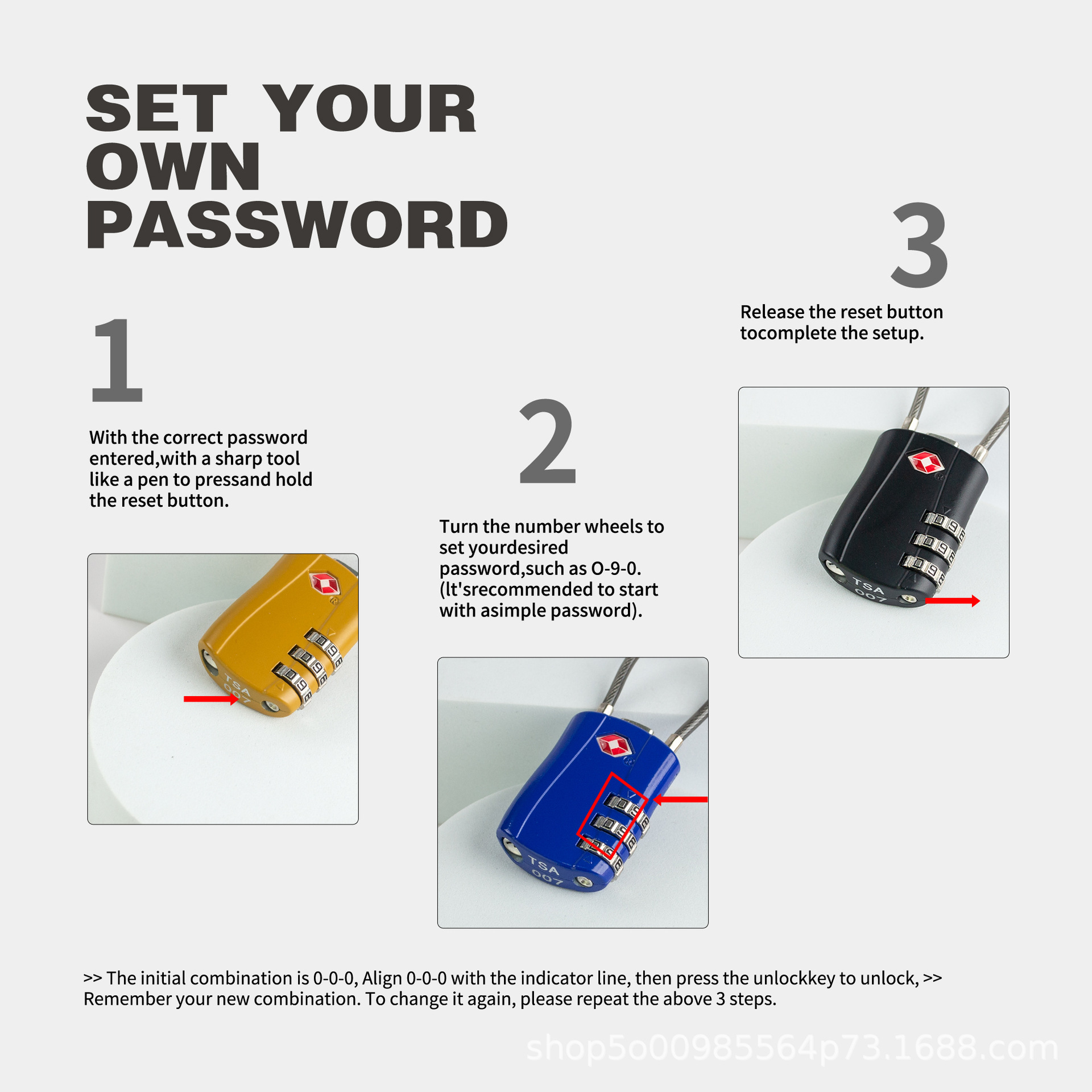 Hot Selling Customs Lock Wire Rope Small Padlock Overseas Travel Trolley Luggage Lock Cross-Border 02St Password Lock