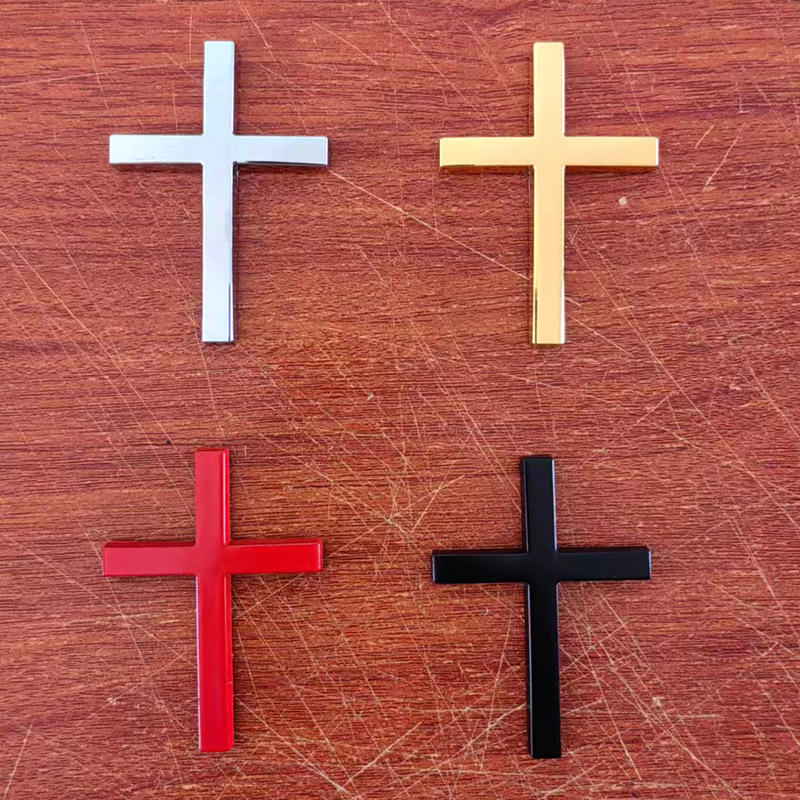 Популярные металлические наклейки для автомобилей 3D стерео металлические крестовые наклейки Наклейки от царапин Задние наклейки Персонализированное оформление кузова