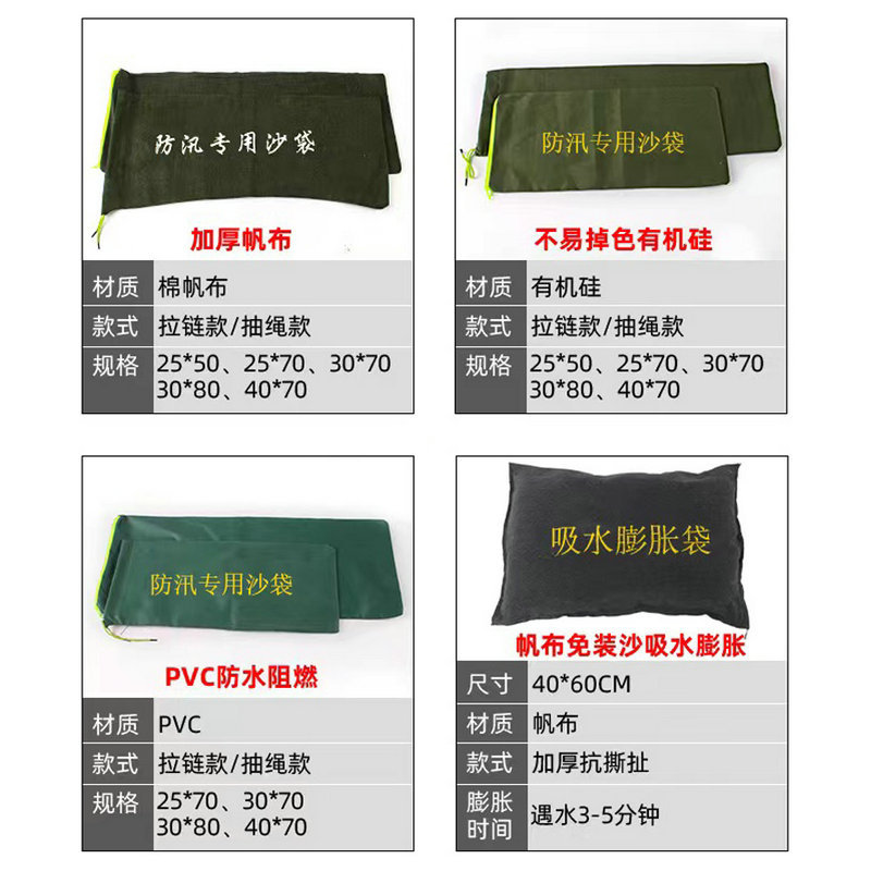 Property flood control thickened canvas 30*70 sandbag water absorption expansion bag residential fire emergency flood control sandbag