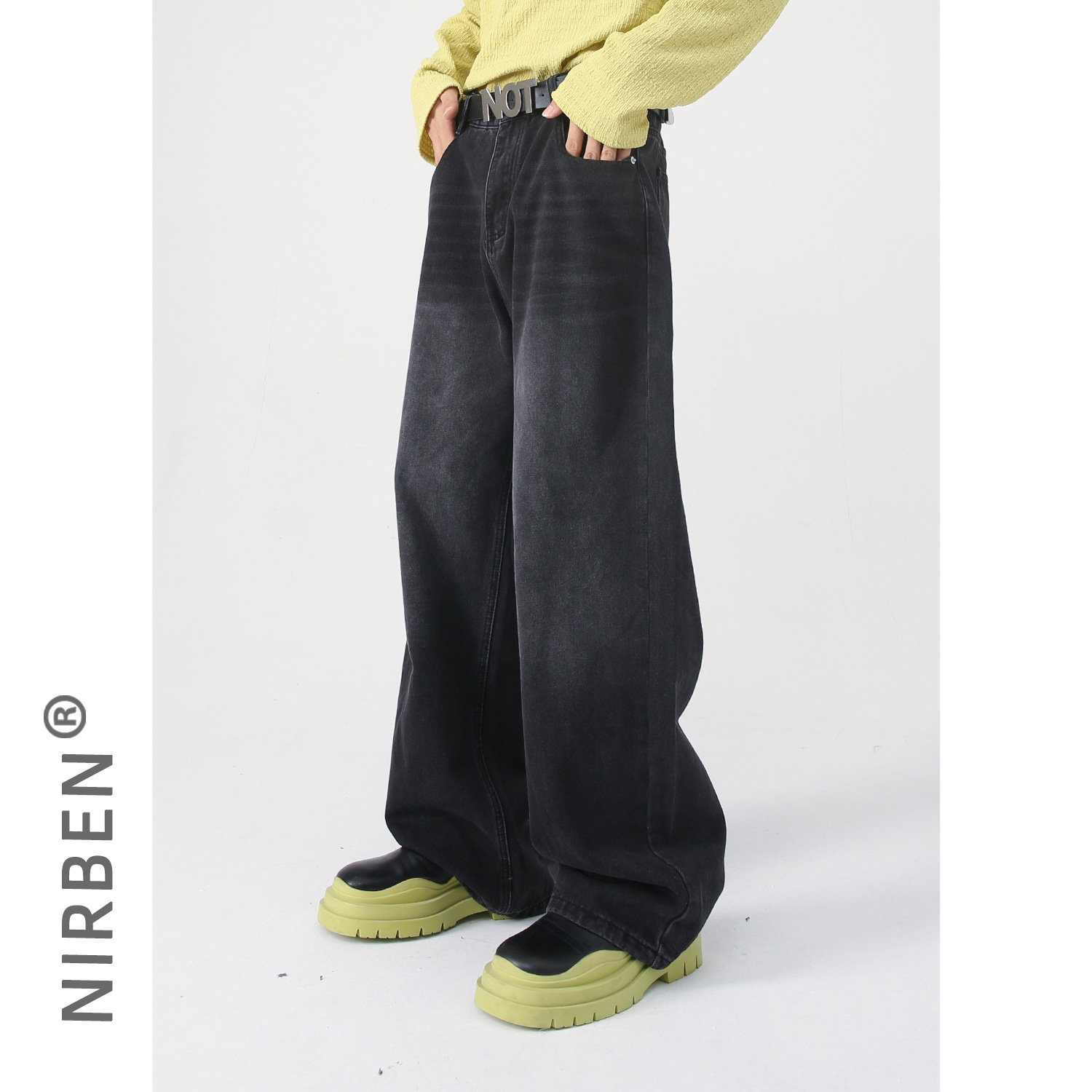 Nirben Cowboy |    Basic Best-Selling Item: Ten Colors Available, Loose Fit, Semi-Elastic Waist, Straight-Leg Denim Pants.