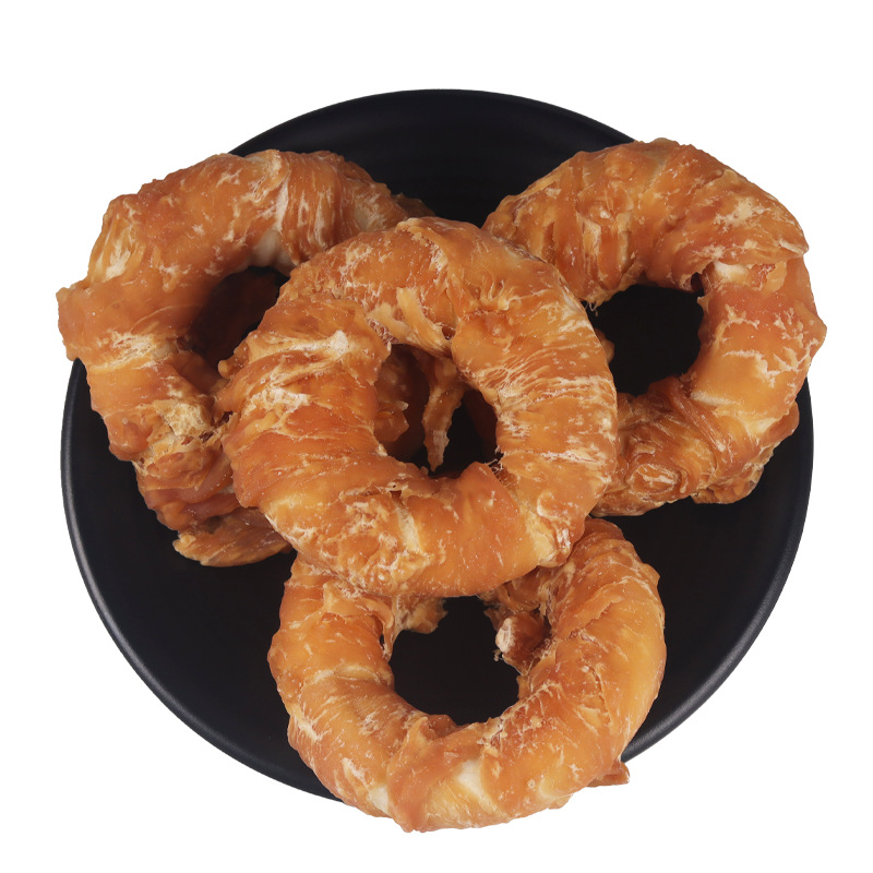 Betty Pet Snacks Chicken and Duck Donuts Dog Molar Sticks Bite-Resistant Teeth Cleaning Chicken Cowhide Donuts