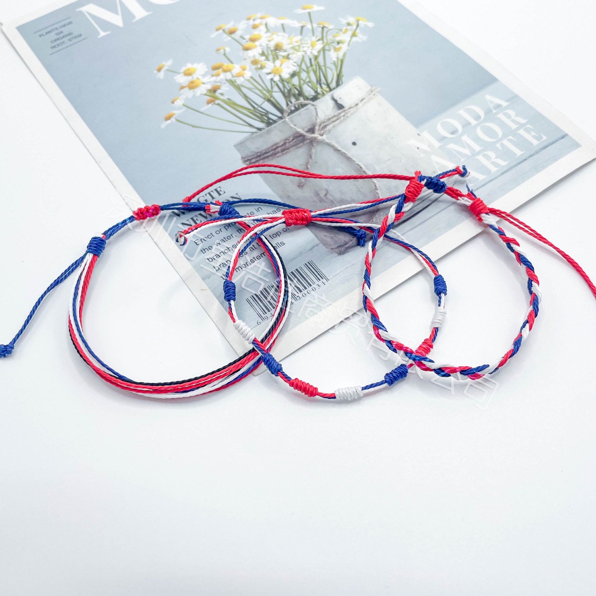 European and American Cross-border Red Rope Hand Rope Adjustable 7 Knot Red Rope Evil Eye Red Rope Braided Hand Braided Adjustable Bracelet