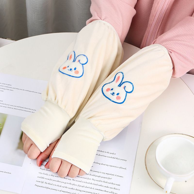 Winter New Children's Two-in-One Sleeve Cute Warm Hand Sleeve Children's Adult Anti-Dirty Student Writing Sleeve Long