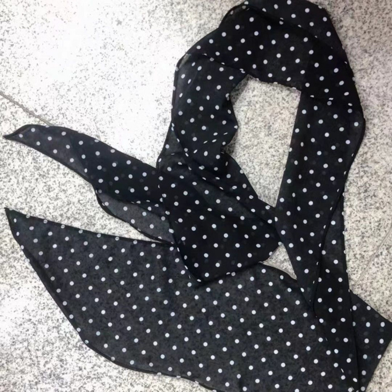 Pure Desire Style Sexy Leopard Print Wave Dot Silk Scarf Autumn and Winter New All-match Fashion Niche Sense Can Be Belted ins