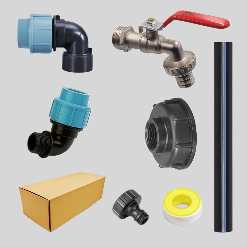 Cross-Border Bestseller: Outdoor Ibc Single Barrel with 25cm Height Increase, Comes with Metal Faucet Set, Free Labeling by Temu