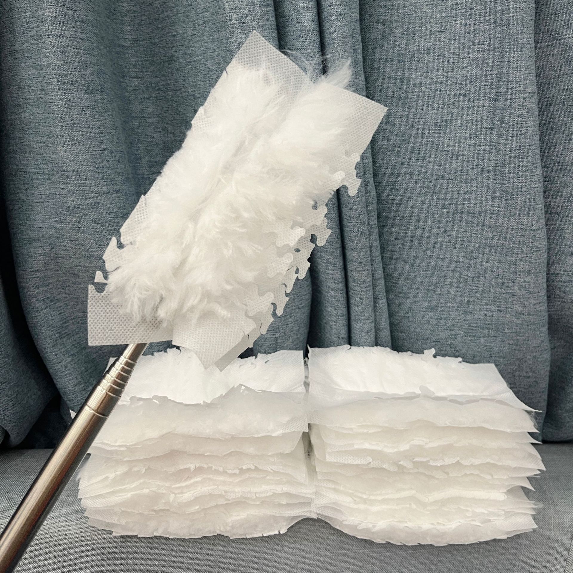 Щетка для пыли с удлиненной волокнистой головкой, электростатическое всасывание, телескопическая щетка для стола, сменная насадка, одноразовая