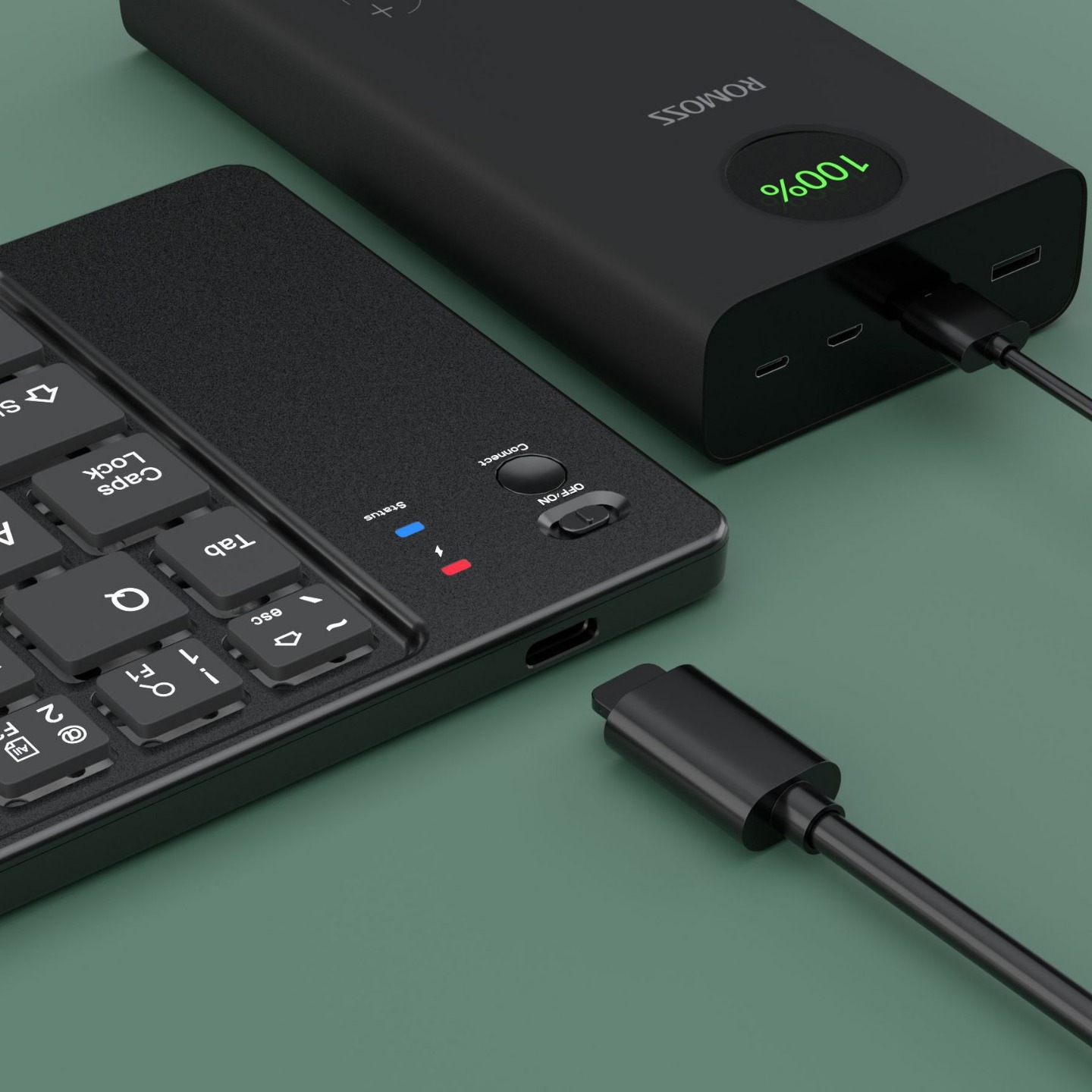 The new Bluetooth ultra-thin folding keyboard supports mobile phone tablet notebook foldable rechargeable support three devices