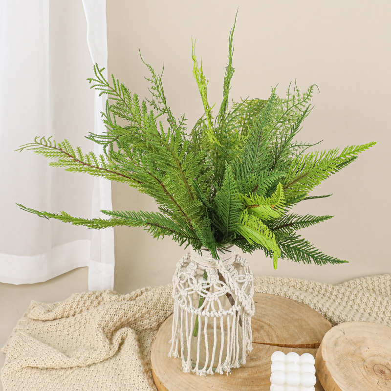 Artificial Fern Soft Rubber Persian Grass, Golden Hair Fern, Maidenhair Fern, High-End Artificial Plant Fake Flower