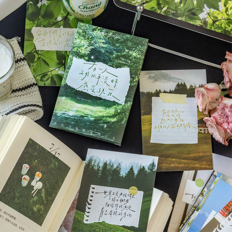 Mo Ink Boxed Postcards Start to Feel Happy from Ordinary Days, Fresh Scenery Message Decoration Cards
