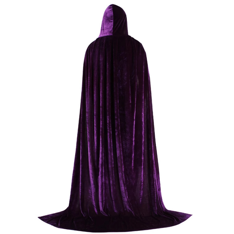 Halloween Hooded Cloak Witch Wizard Kidsren Adult Velvet Cosplay Holiday Cos Suit