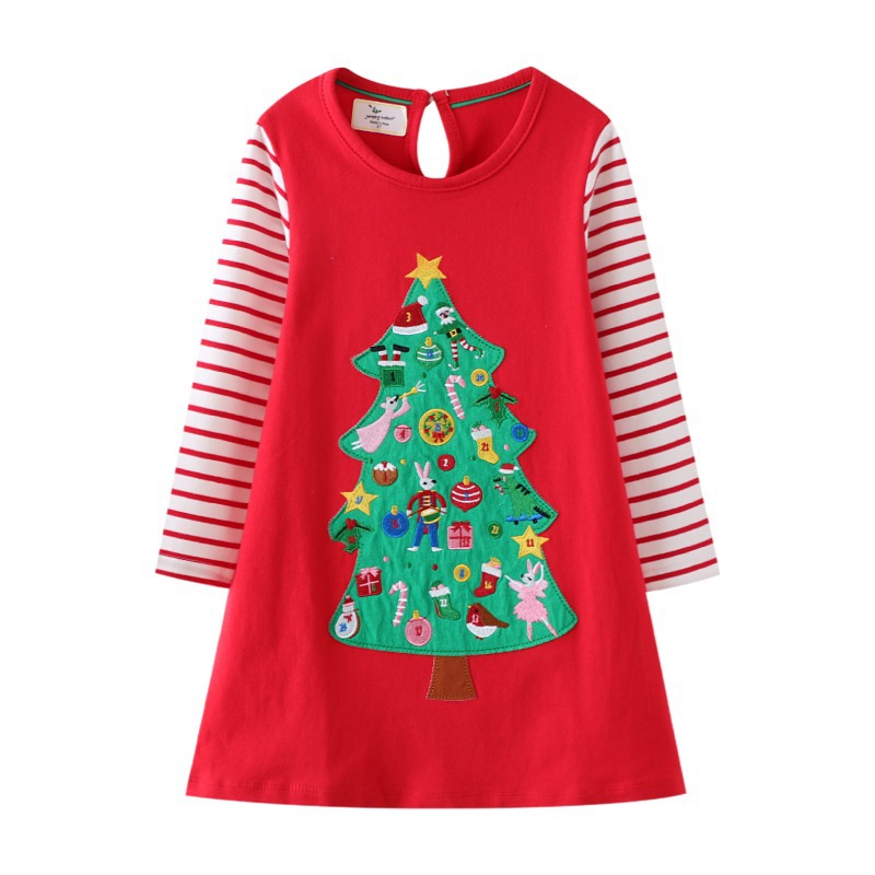 Длинное рождественское платье для девочек, с вышивкой и пайетками, индивидуальная обработка