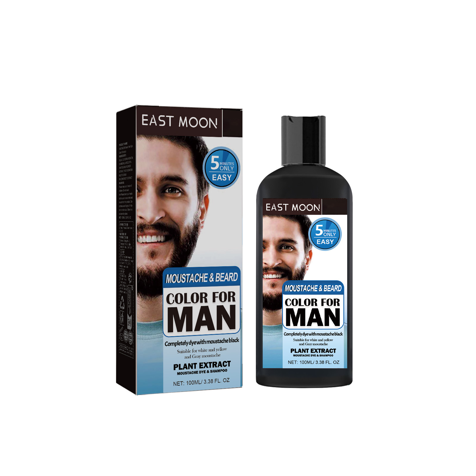 East Moon Beard Dye Gentle Non-irritating Easy Coloring Men's Beard Dye