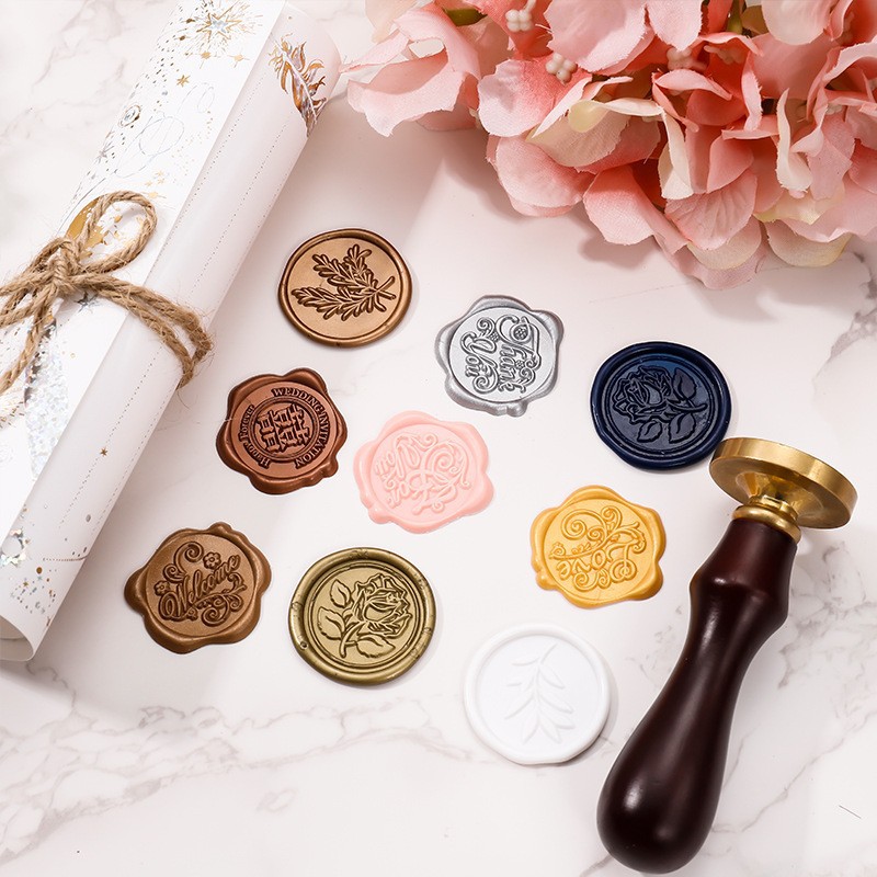 Cross-Border Hot-Selling Wax Seal Stamp Head Wedding Wax Flakes Wine Bottle Seal Envelope Seal Wax Seal Label
