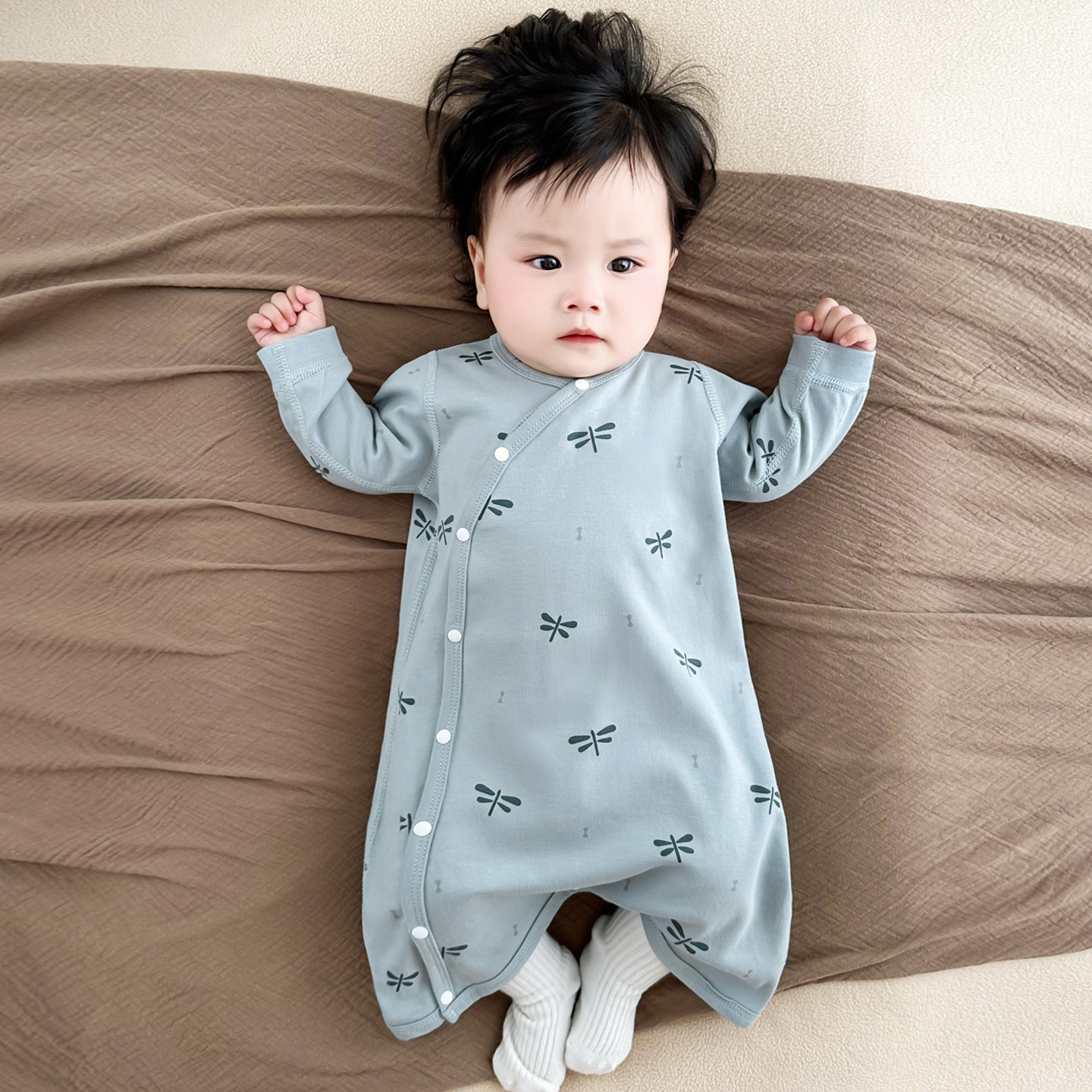 Baby Sleeping Bag, Spring & Fall Pure Cotton Nightgown, Baby Pajamas, Kidsren's Nightgown, New Four-Season Universal Double-Layer Belly Protection Style