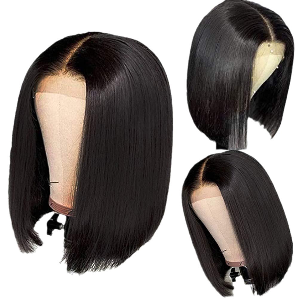 Cross-border E-commerce Export European and American Wig Women's Middle Parted Bangs short hair Ladies short Straight hair Wig Manufacturer