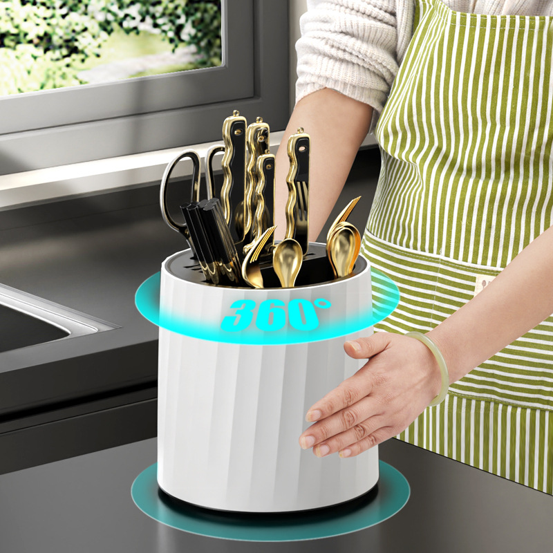 Многофункциональная вращающаяся подставка для ножей, кухонная подставка для ножей, 360-градусная вращающаяся подставка для ножей и вилок, креативная подставка для палочек для еды